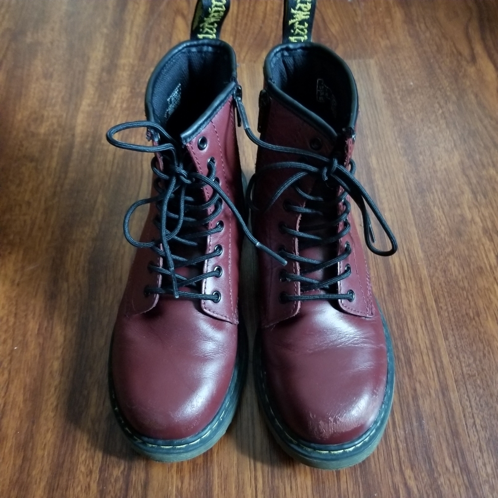 Dr. Martens Burgundy Boots Lace Up Doc's Shoes